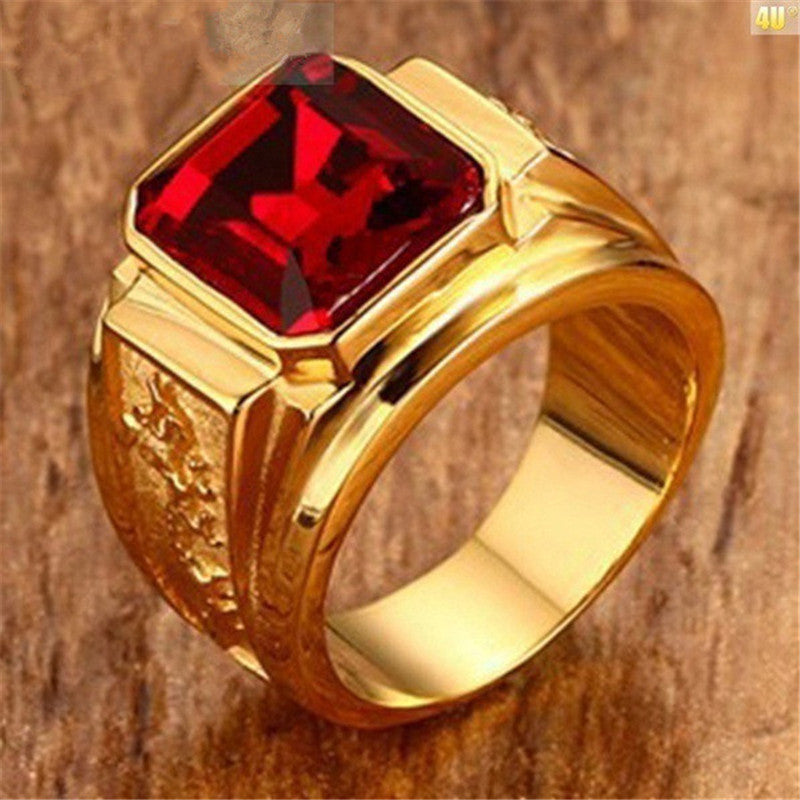 Fashion Rings Vintage Men's Emrald Rings