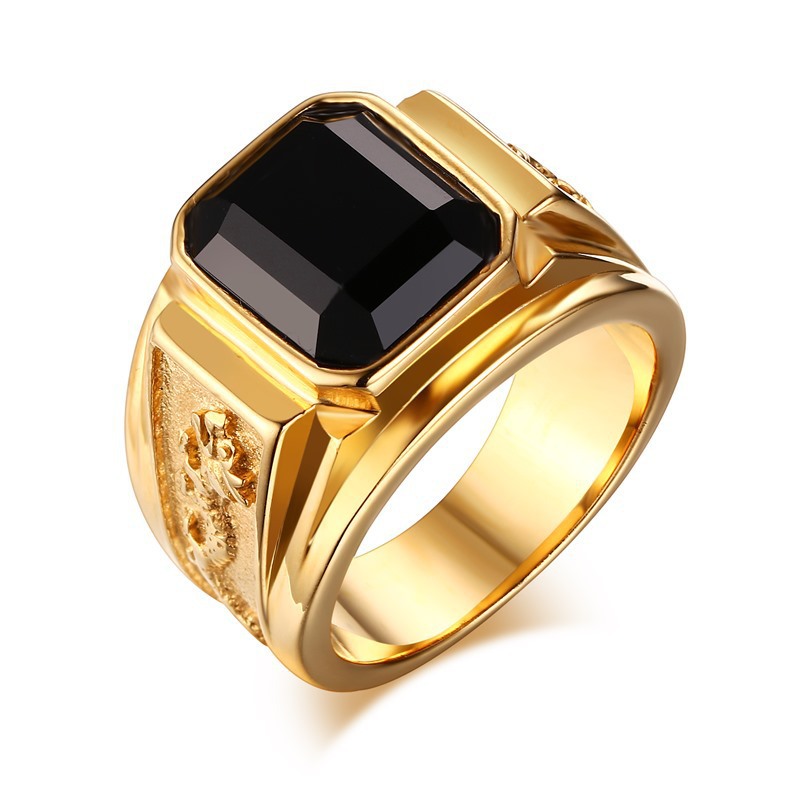 Fashion Rings Vintage Men's Emrald Rings